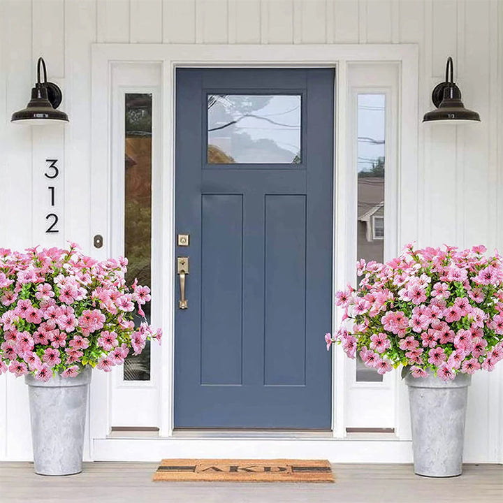 "Realistiska konstgjorda påskliljor för utomhusbruk, hållbara och väderbeständiga med gröna stjälkar, 35 cm höga."