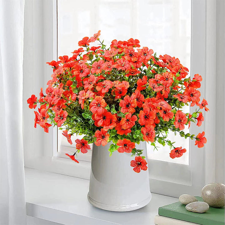 "Realistiska konstgjorda påskliljor för utomhusbruk, hållbara och väderbeständiga med gröna stjälkar, 35 cm höga."