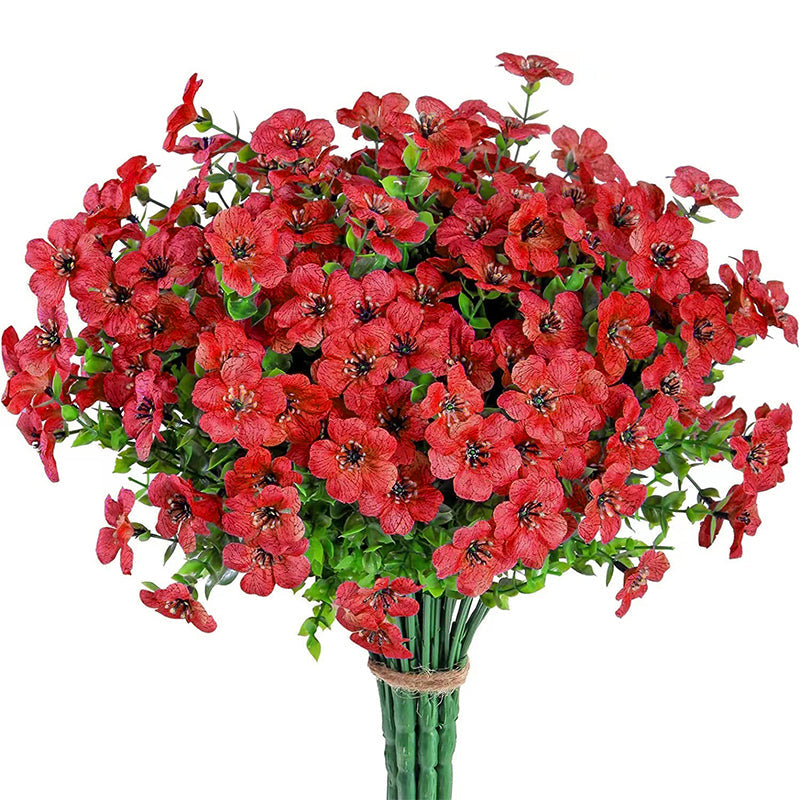 "Realistiska konstgjorda påskliljor för utomhusbruk, hållbara och väderbeständiga med gröna stjälkar, 35 cm höga."