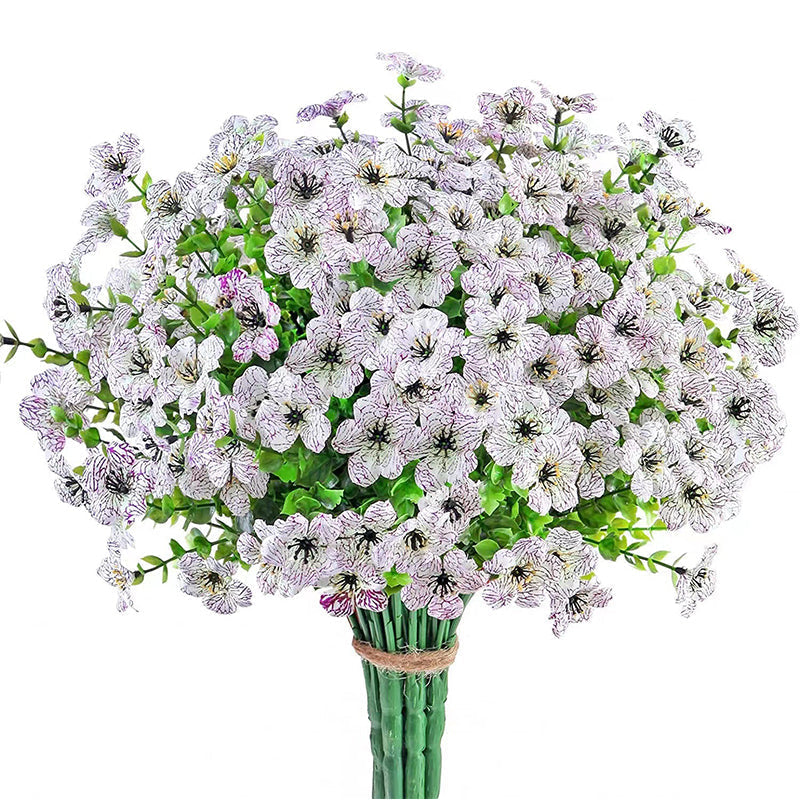 "Realistiska konstgjorda påskliljor för utomhusbruk, hållbara och väderbeständiga med gröna stjälkar, 35 cm höga."