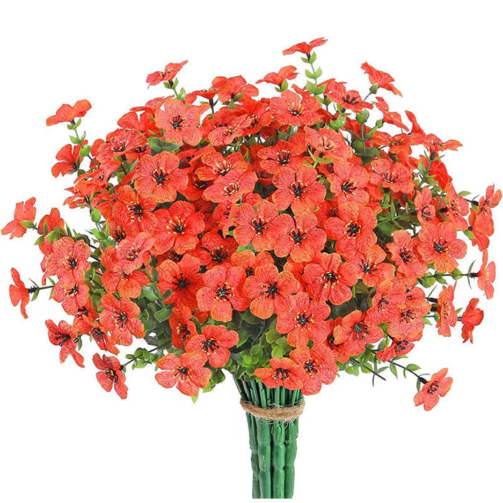 "Realistiska konstgjorda påskliljor för utomhusbruk, hållbara och väderbeständiga med gröna stjälkar, 35 cm höga."