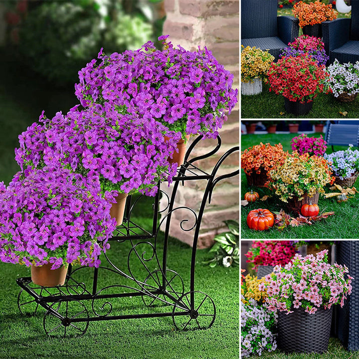 "Realistiska konstgjorda påskliljor för utomhusbruk, hållbara och väderbeständiga med gröna stjälkar, 35 cm höga."