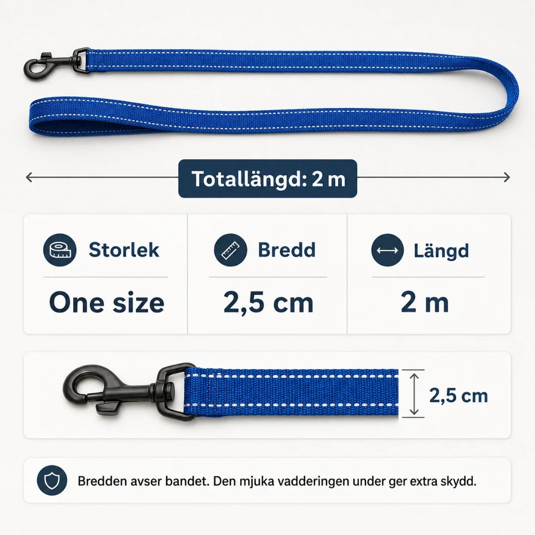 Hundkoppel reflekterande, designat för maximal säkerhet vid mörkerkörning.