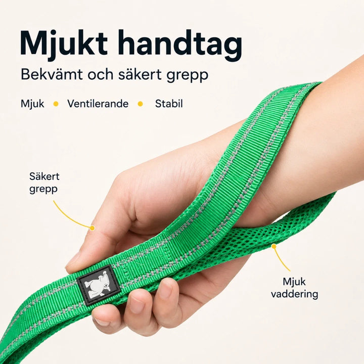 Reflexkoppel för hund, garanterar synlighet för din hund i trafiken.