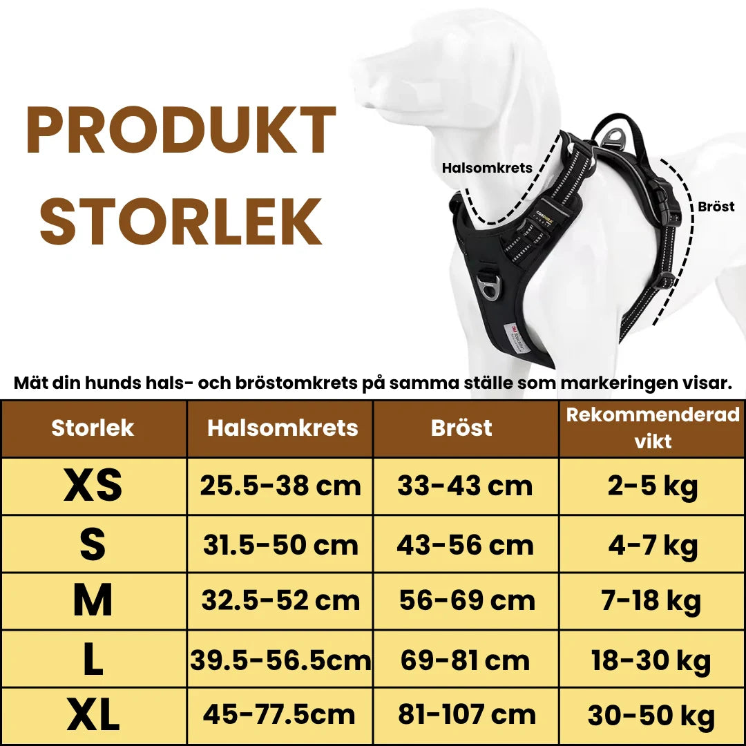Bekväm och justerbar Reflexfit hundsele i nylon, anpassad för optimal passform och rörelsefrihet.