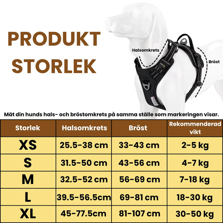 Bekväm och justerbar Reflexfit hundsele i nylon, anpassad för optimal passform och rörelsefrihet.