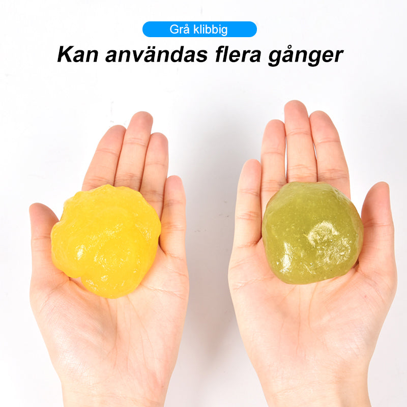 "Rengöringsgel 2-pack för bil och små ytor, färgglada gelkulor för effektiv och miljövänlig dammfångst i trånga utrymmen."