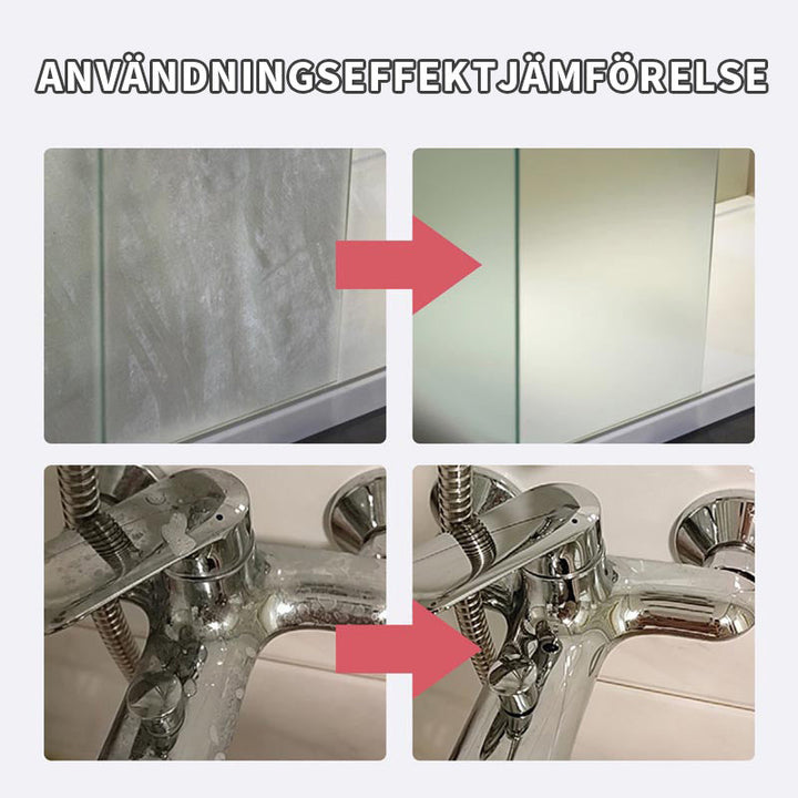 "Rengöringsmedel för glas och metallflaskor, grön etikett, miljövänligt, unisex, effektiv mot vattenfläckar och kalk."