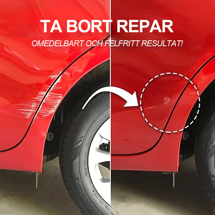 "Reparationsspray med 9H keramisk beläggning, eliminerar repor och märken, flaska 30ml och 100ml, ultrahydrofob glans."