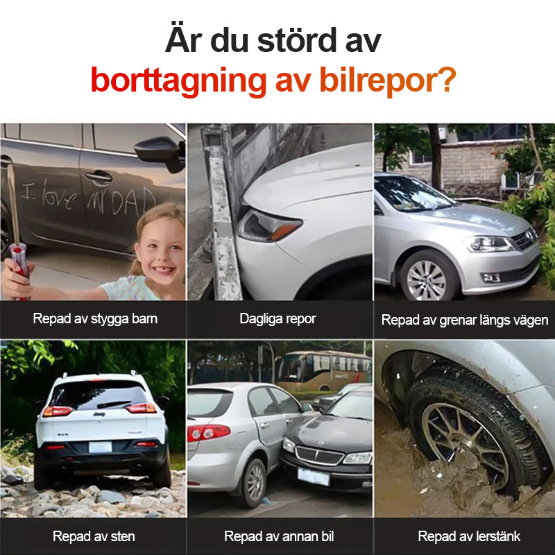 "Reparationsspray med 9H keramisk beläggning, eliminerar repor och märken, flaska 30ml och 100ml, ultrahydrofob glans."