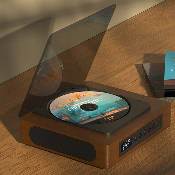Nostalgisk CD-spelare med FM-radio & Bluetooth. Perfekt heminredning & ljudsystem för retroälskaren.