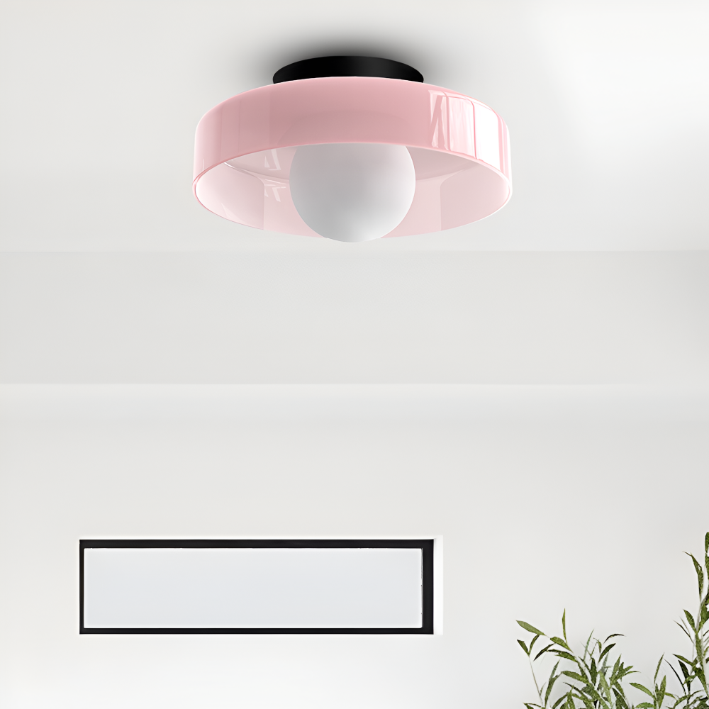 Retro design plafond & vägglampa, rund LED-belysning för modern heminredning.