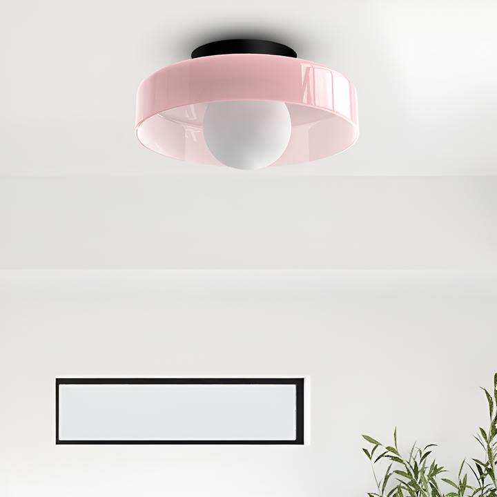 Retro design plafond & vägglampa, rund LED-belysning för modern heminredning.