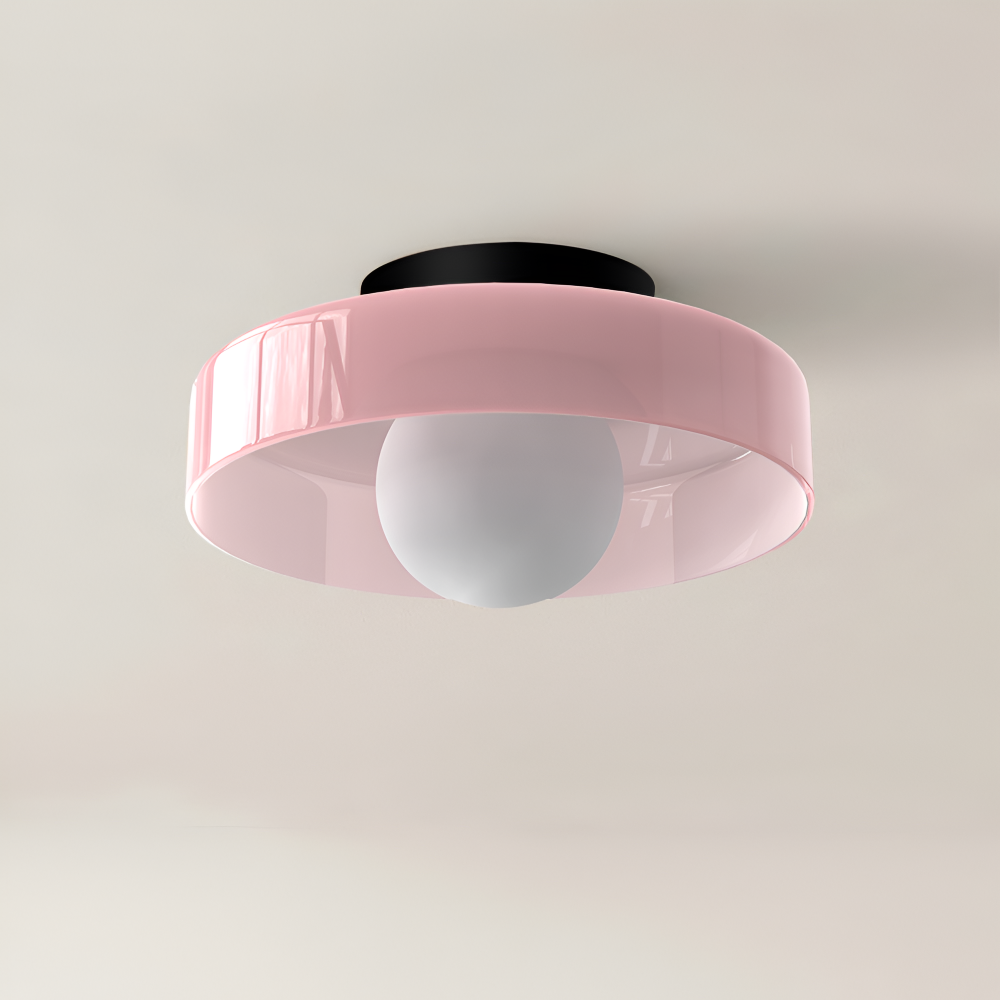 Designad vägg- eller taklampa, rund LED-belysning i Bauhausstil.
