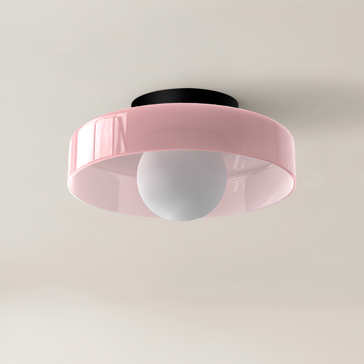 Designad vägg- eller taklampa, rund LED-belysning i Bauhausstil.