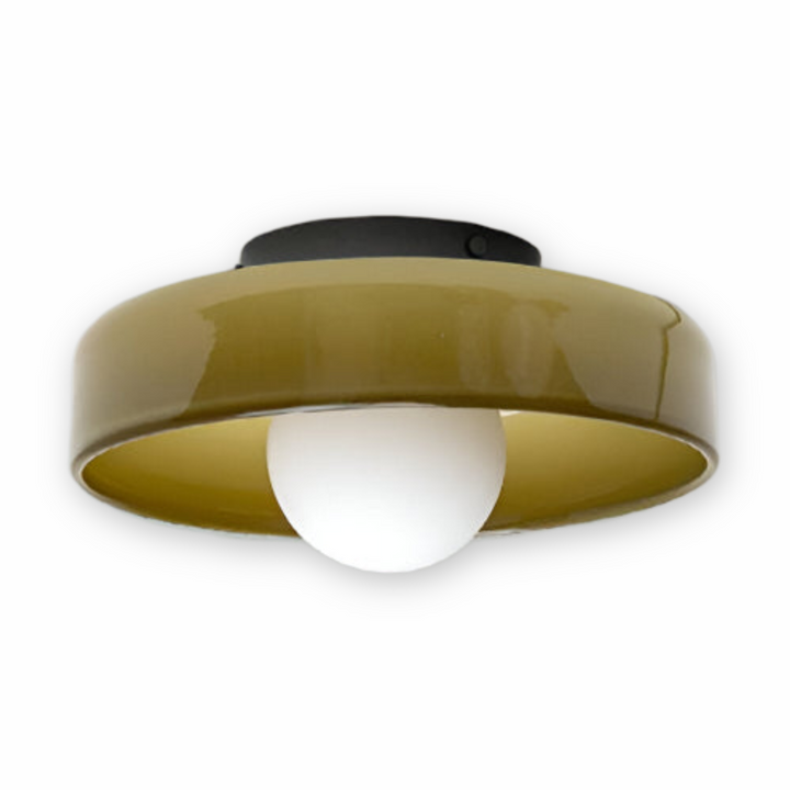 Praktisk vägg- & taklampa, rund LED-armatur i retro design.