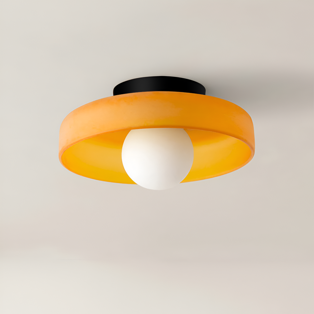 Rund LED-plafond med retrokänsla, stilfull belysning för ditt hem.