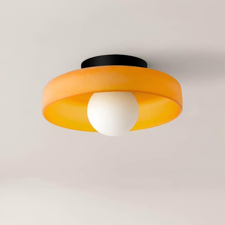 Rund LED-plafond med retrokänsla, stilfull belysning för ditt hem.