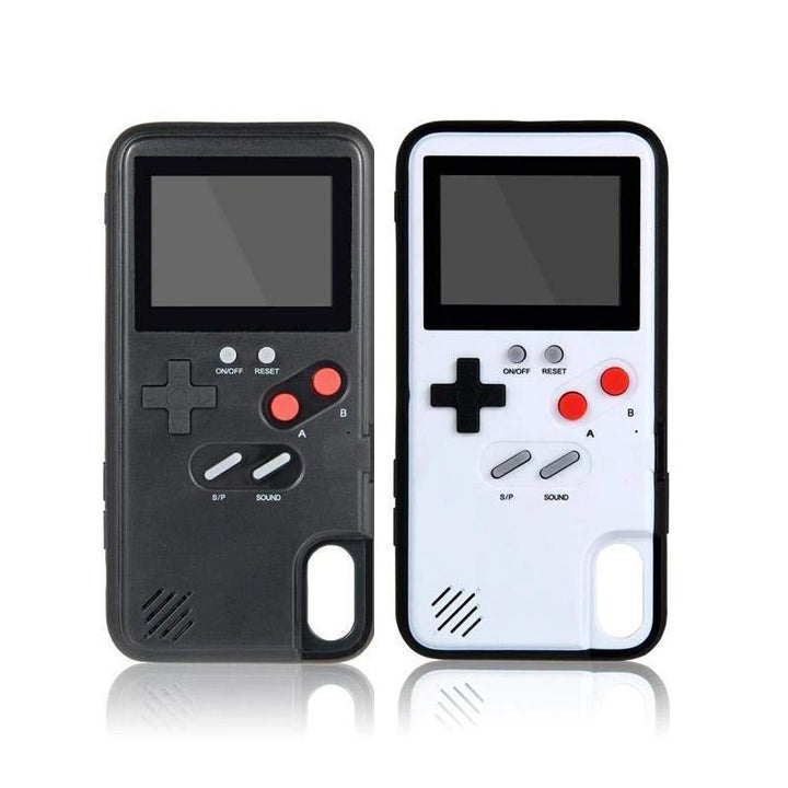 "Retro Gaming iPhone-fodral med Game Boy-design, inkluderar 36 nostalgiska spel, idealiskt för spelentusiaster."