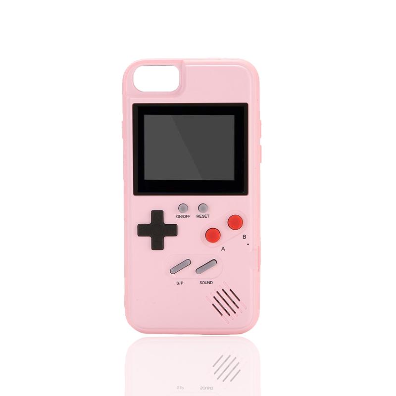 "Retro Gaming iPhone-fodral med Game Boy-design, inkluderar 36 nostalgiska spel, idealiskt för spelentusiaster."