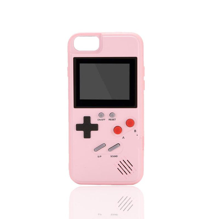 "Retro Gaming iPhone-fodral med Game Boy-design, inkluderar 36 nostalgiska spel, idealiskt för spelentusiaster."
