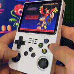 Kompakt retro handhållen spelkonsol. Inbyggda klassiker för omedelbar spelglädje.