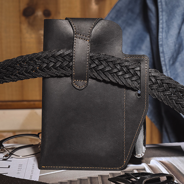 "Retro herr midjebälte väska i PU-läder, brun färg med justerbart bältefäste och vintage design."
