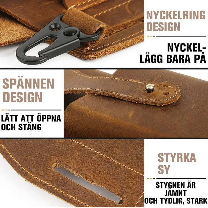 "Retro herr midjebälte väska i PU-läder, brun färg med justerbart bältefäste och vintage design."