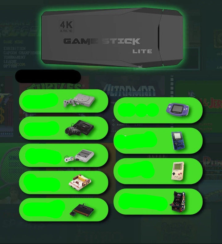 Ergonomisk trådlös spelkontroll för PixelDrive, designad för bekväm och långvarig gaming av retrospel.