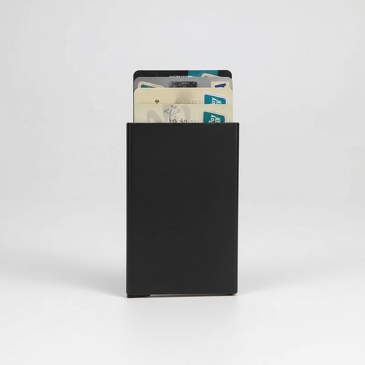 Modern RFID-skyddad herrplånbok. Säker och kompakt korthållare för den medvetne.