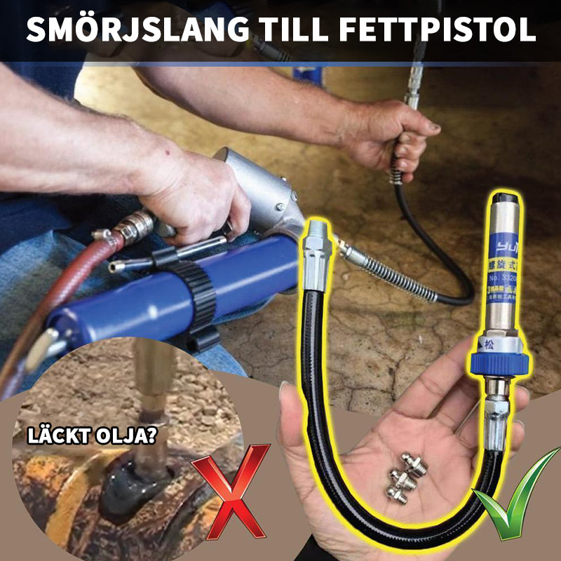 "Robust högtrycks-slang för fettpistol, svart och böjlig design, för exakt smörjning av mekaniska delar."