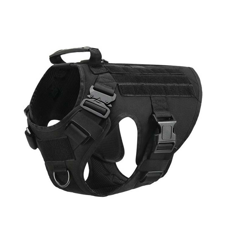 Robust militär hundsele i nylon för hundar, antidrag-funktion. Justerbar för perfekt passform vid promenader.
