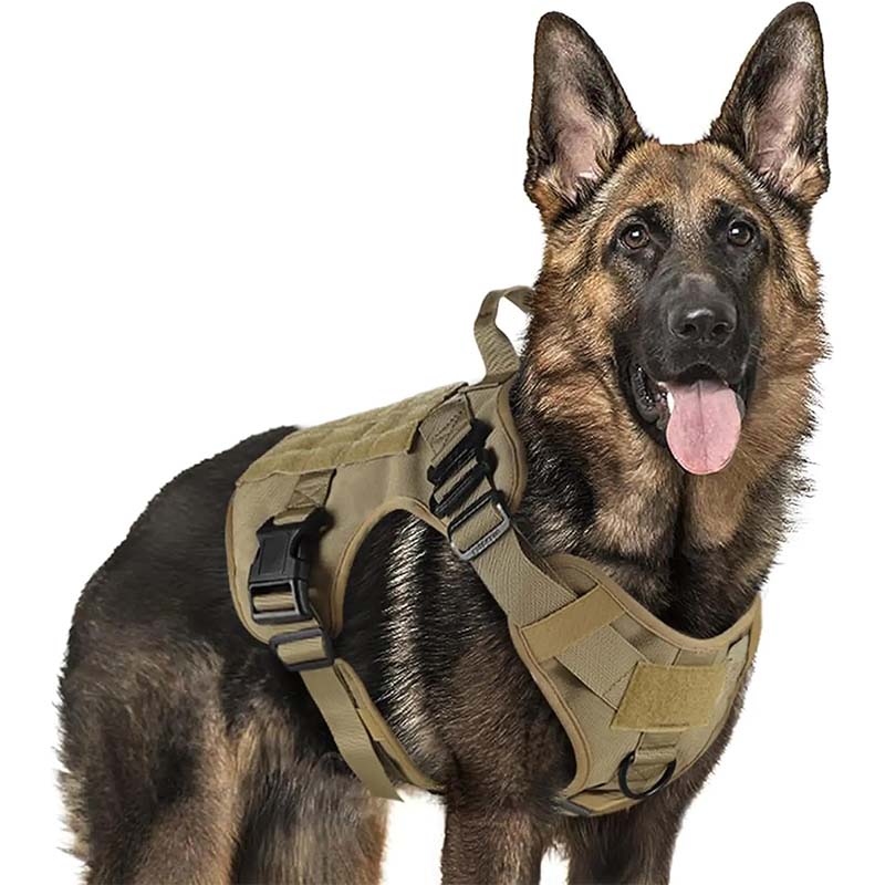 Antidrag hundsele militärstil i slitstark nylon. Ger bättre kontroll och minskar drag vid hundpromenader.