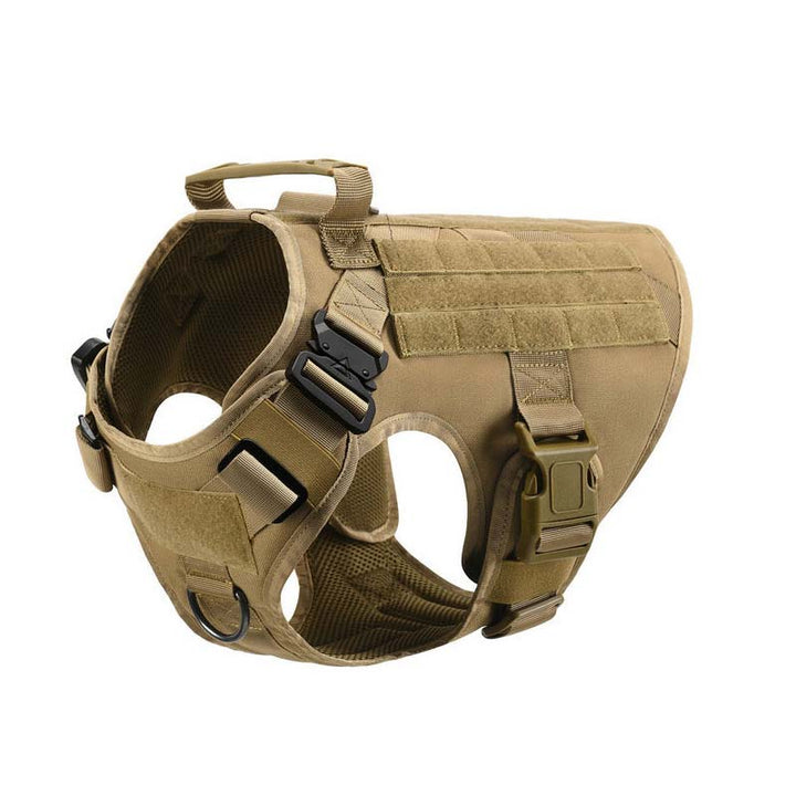 Hundsele med handtag i militärstil för optimal kontroll. Antidrag och justerbar nylonkonstruktion för säkerhet.
