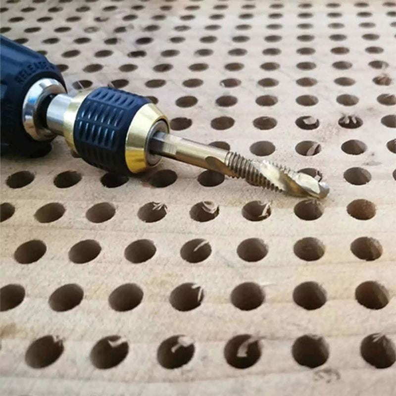 "Robust snabbväxlingsborrchuck i krom-vanadin stål med snabbfästfunktion, perfekt för DIY-projekt."