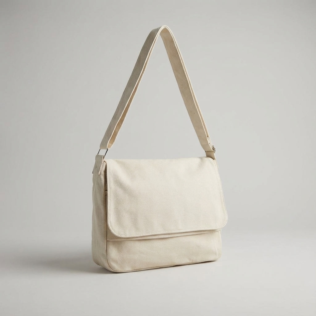 Tålig unisex axelväska i bomull/polyester canvas. En robust messengerbag för daglig användning.