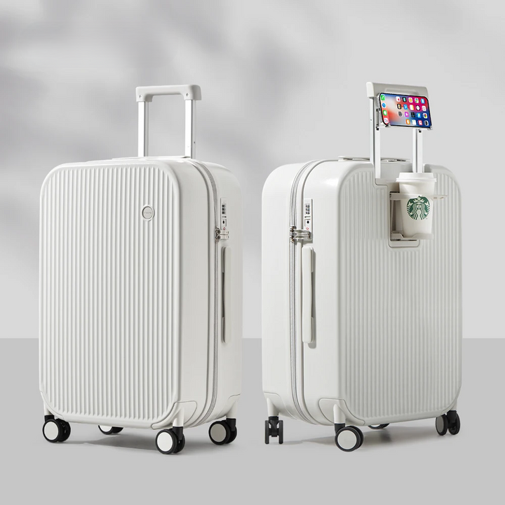 Mångsidig och robust unisex resväska Lyon. Hårdskalad design med 360° spinnerhjul för bagage.