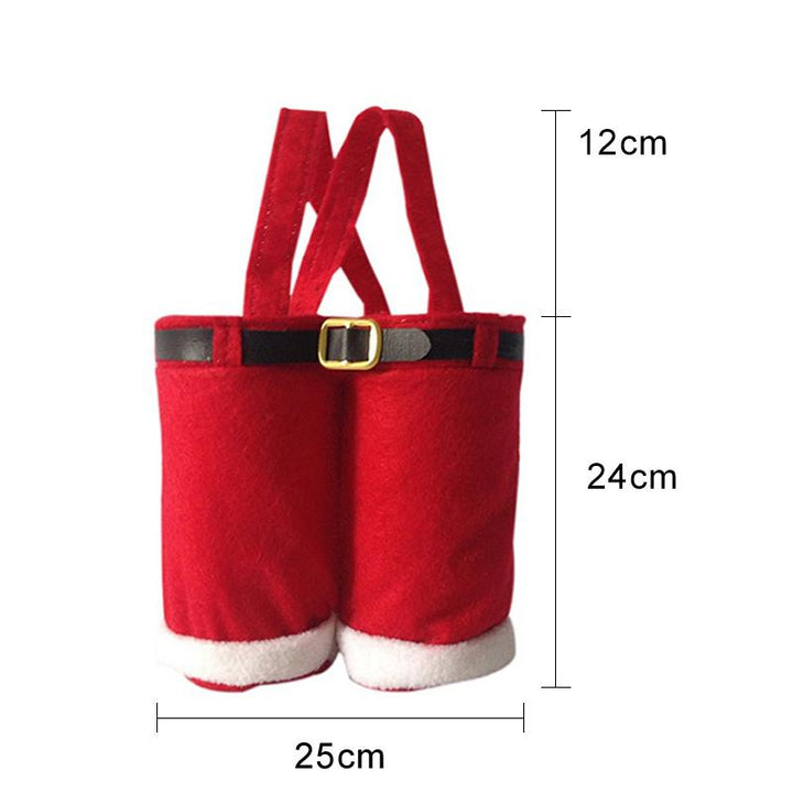 "Röd tomteluva presentpåse i klassisk stil med vit kant, idealisk för julgåvor och dekorativ användning."
