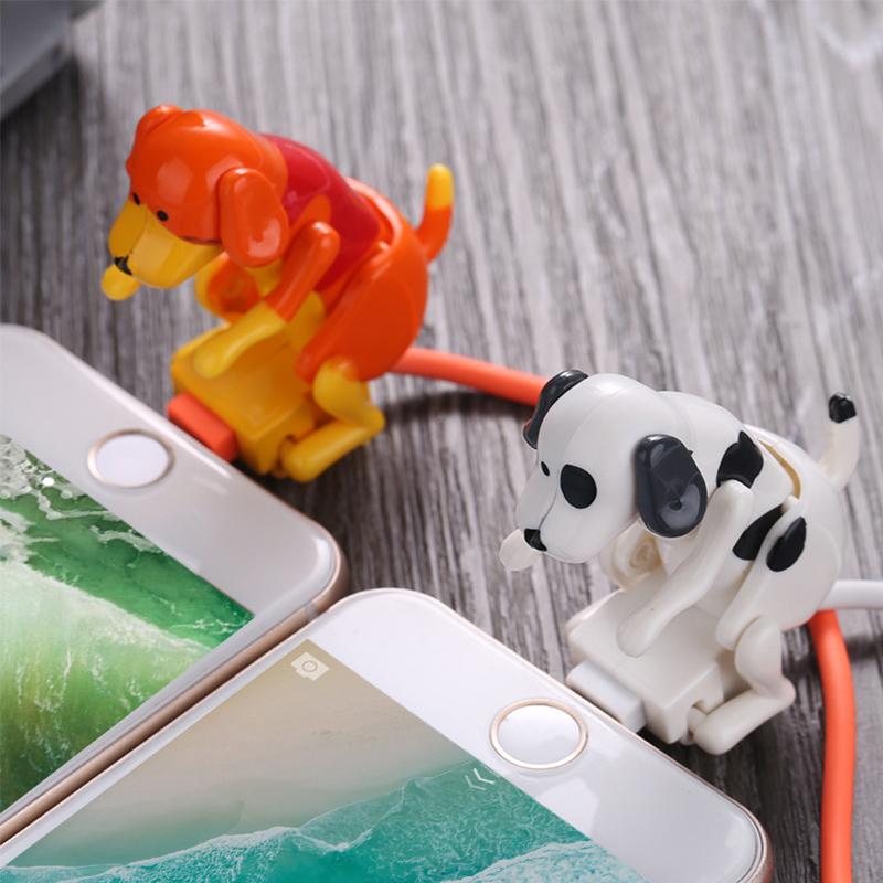 "Rolig hund snabbladdningskabel med USB, lekfull design med hund som vickar på svansen vid laddning, för Apple & Android."