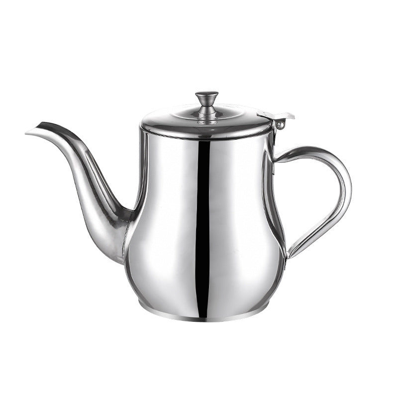 "Rostfri oljelektron i silver, multifunktionellt kökshjälpmedel med finmaskigt filter och ergonomiskt handtag."