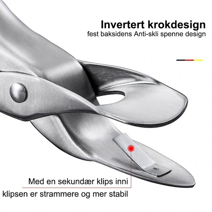 "Rostfri tång för kokplattor med ergonomiskt grepp, anti-halk funktion och mångsidig design för säker matlagning"