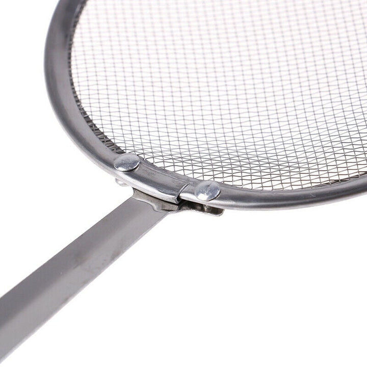 Rostfritt olje durkslag, elegant design, filtrering av olja, hållbart stål, köksverktyg för dränering av stekt mat.