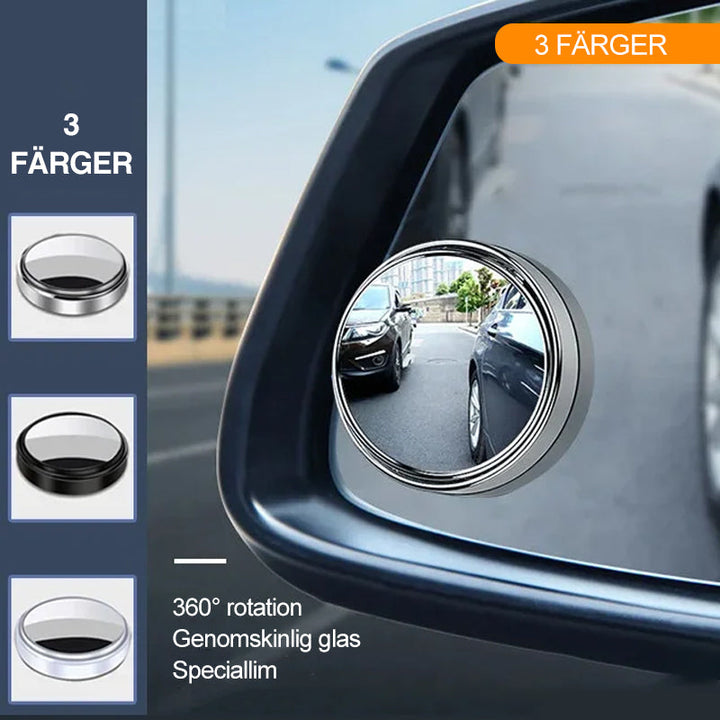 "Roterbara extra backspeglar 360° för bilar, klara glas i silver, svart, vit färg, förbättrar synfält och säkerhet."