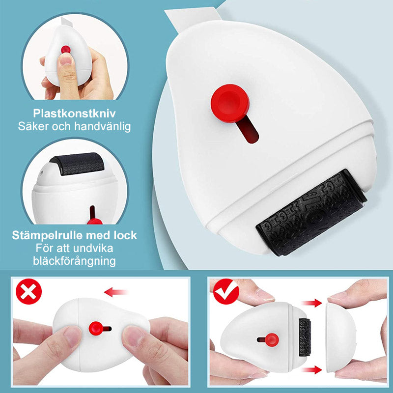 "Rulltyp sekretessförsegling, idealisk för identitetsskydd; kompaktdesign i rosa, blå, svart, vit för enkel täckning."