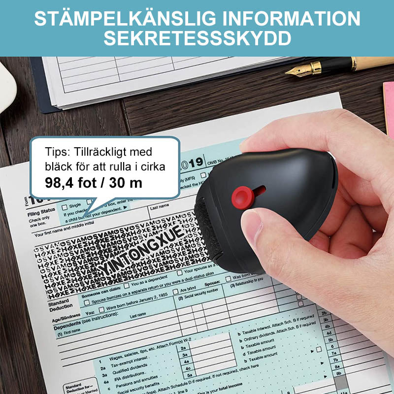 "Rulltyp sekretessförsegling, idealisk för identitetsskydd; kompaktdesign i rosa, blå, svart, vit för enkel täckning."