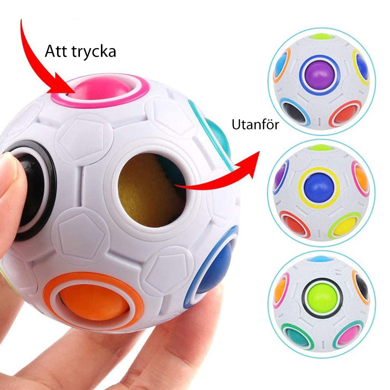 Rund Rubik's Kub, färgsprakande design, unik bollformad leksak med livfulla nyanser, idealisk för hjärngympa.