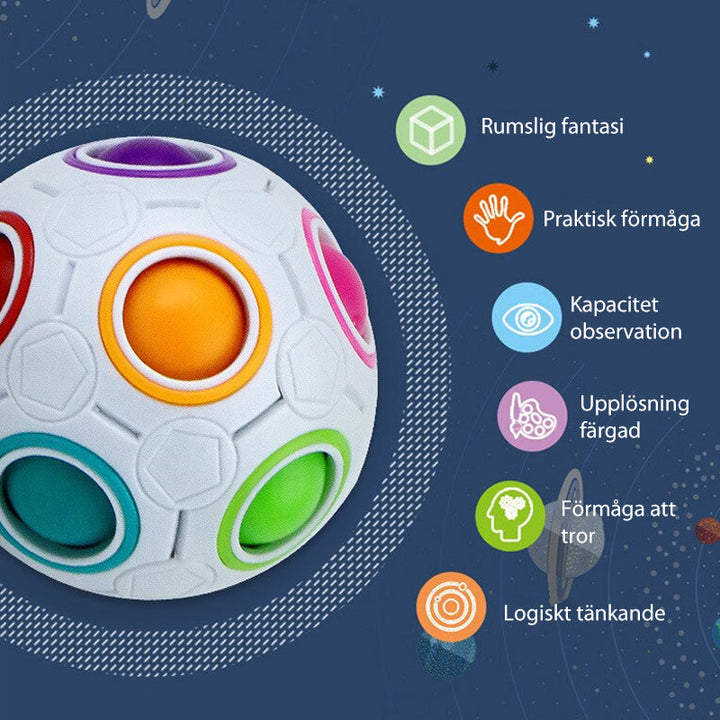 Rund Rubik's Kub, färgsprakande design, unik bollformad leksak med livfulla nyanser, idealisk för hjärngympa.