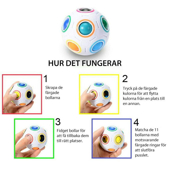 Rund Rubik's Kub, färgsprakande design, unik bollformad leksak med livfulla nyanser, idealisk för hjärngympa.