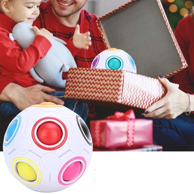 Rund Rubik's Kub, färgsprakande design, unik bollformad leksak med livfulla nyanser, idealisk för hjärngympa.