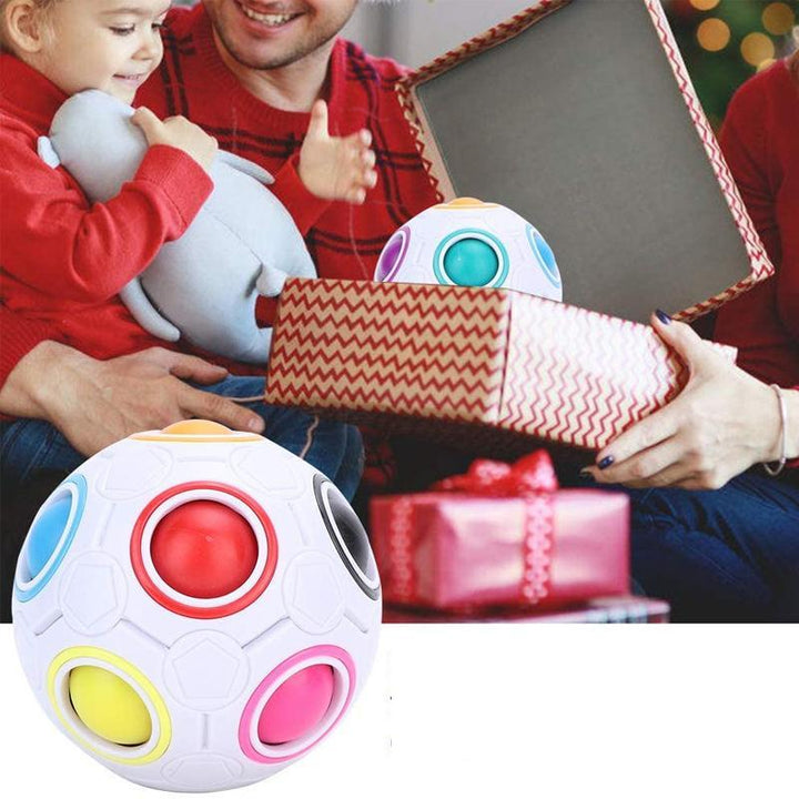 Rund Rubik's Kub, färgsprakande design, unik bollformad leksak med livfulla nyanser, idealisk för hjärngympa.